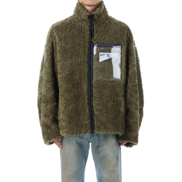 【P2倍】HEMP FAUX FUR ZIP-UP JACKET - KHAKI (25AW10BL...
