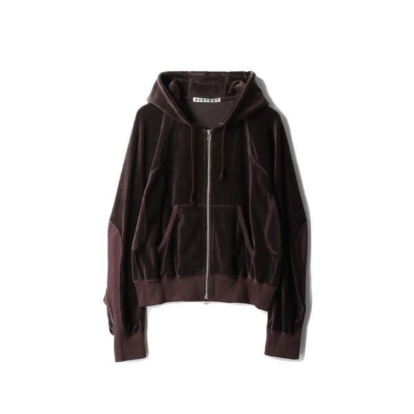 【SALE】VELOUR ZIP UP HOODIE - BROWN (NF252T04) NVRF...