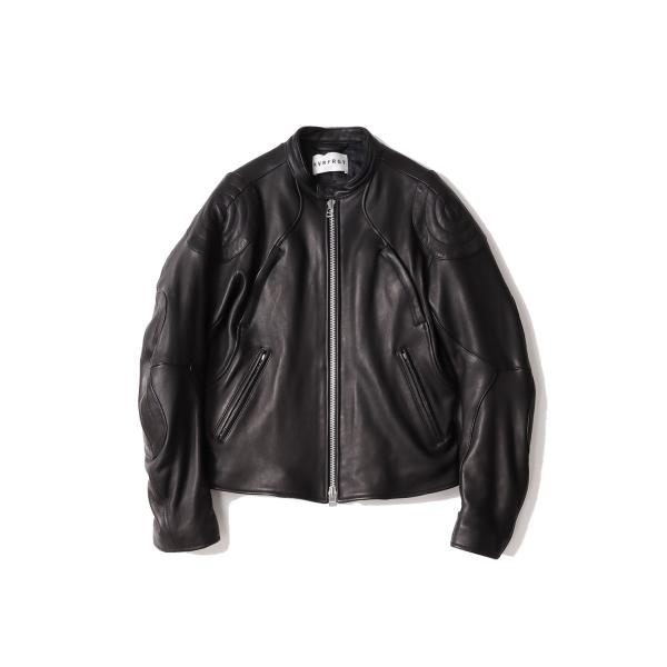 LEATHER MOTORCYCLE JACKET - BLACK (NF252J06) NVRFR...