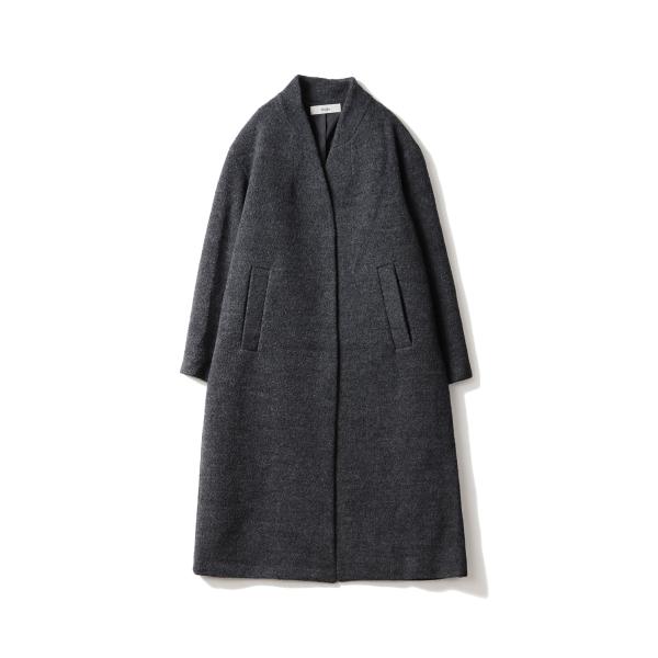 Collarless Cocoon Coat - CHARCOAL GRAY (62520003) ...