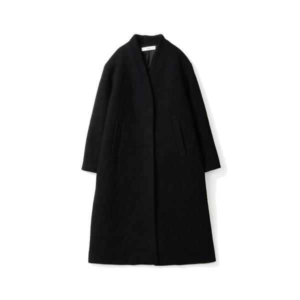 Collarless Cocoon Coat - BLACK (62520003) anuke(アン...