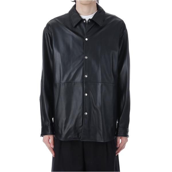 【SALE】LEATHER SHIRTS JACKET - BLACK (253-60407) Un...