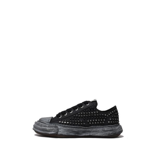 PETERSON 23 studded paint canvas Low-Top / BLK/BLK...