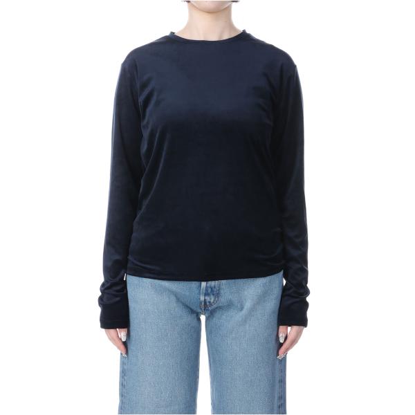【P5倍】VELOUR LONG SLEEVE TEE - NAVY (25AMSCU03) Shi...