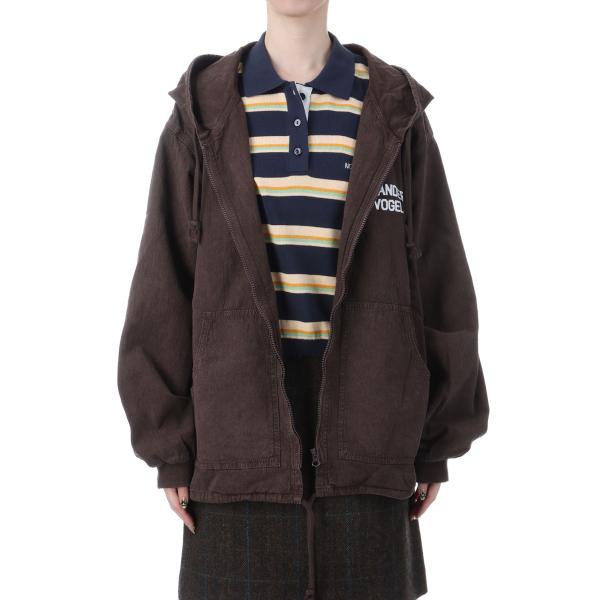 【P5倍】WANDERVOGEL GARMENT DYED HOODIE - BROWN (25AM...