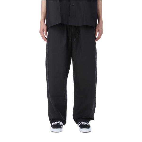 【P5倍 / SALE】COTTON / RAMIE BROAD EASY PANTS - BLAC...
