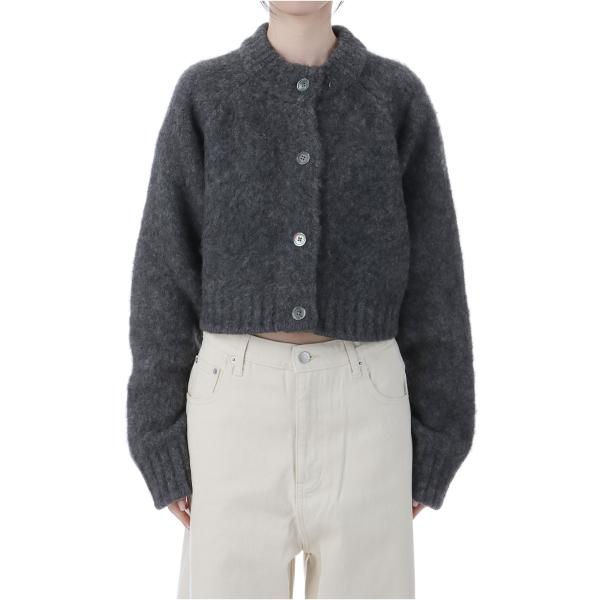 Brashed Knit Cardigan - CHARCOAL GRAY (12520530) T...