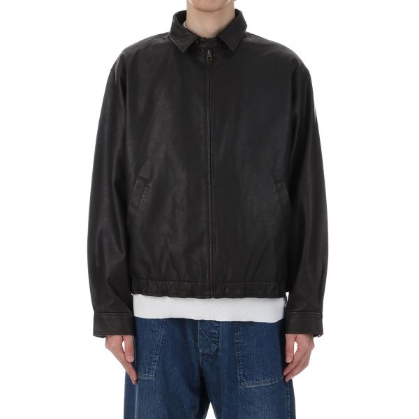 【P5倍 / SALE】Synthetic Leather Jacket - Vintage Bla...