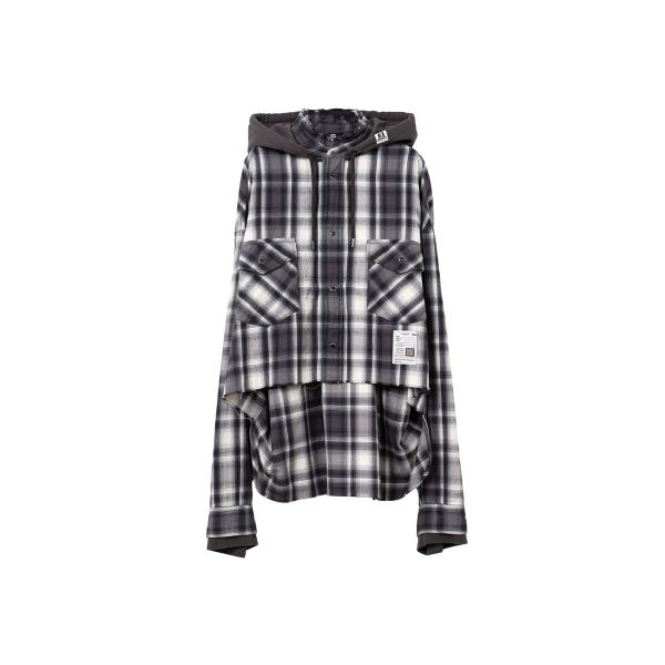 【P5倍】HOODIES CHECK SHIRTS - BLACK (K15SH421) MIHAR...