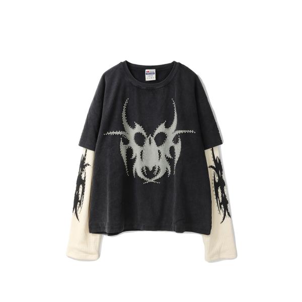 【P2倍】Studded Roach Layered Longsleeve - Vintage Bl...