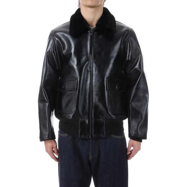 【P5倍】BLACK AN-J-3A  HORSE HIDE MODEL-WILLIAM GIBSO...