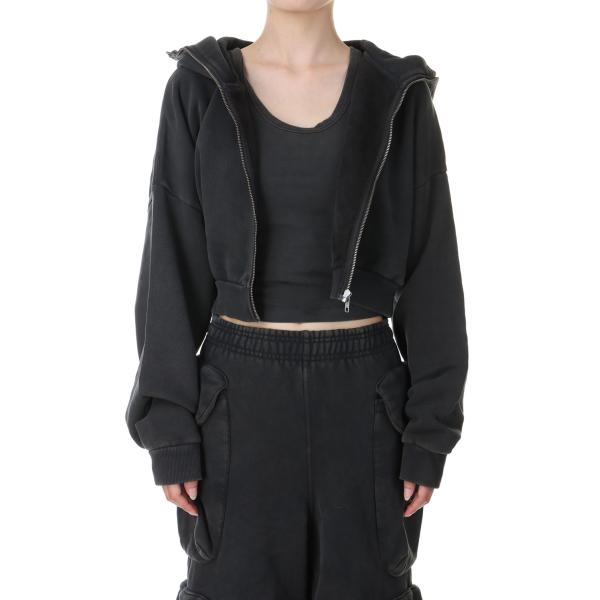 【P10倍】【SALE】CROPPED FULL ZIP / WASHED BLACK (ES215...
