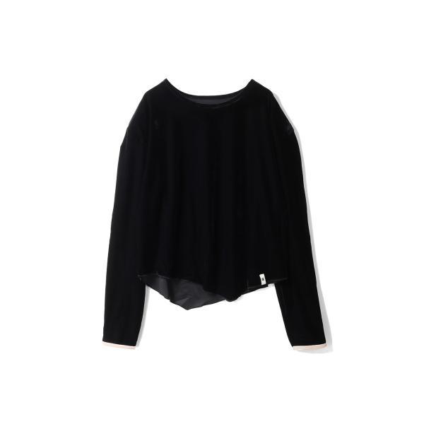 【P5倍 / SALE】Velour Drop Shoulder Top - BLACK (153W...