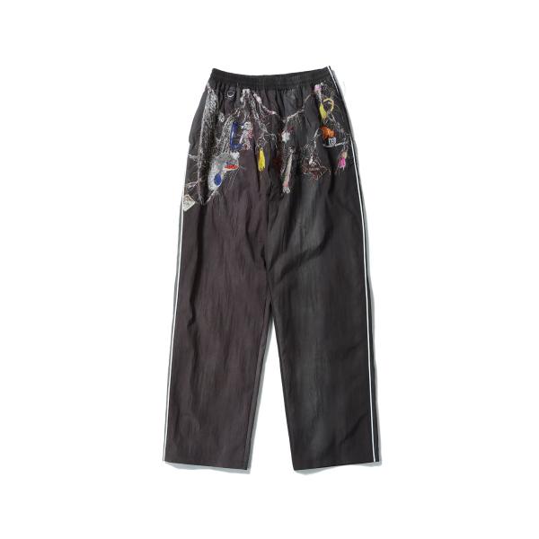 EMBROIDERED CHAIN TRACK PANTS - CHACOAL (26SS22PT3...