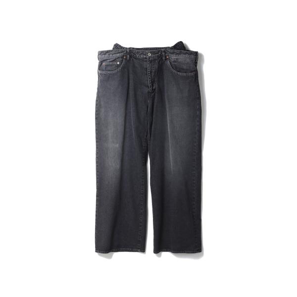 FLOATING WAIST DENIM PANTS - BLACK (26SS15PT336) d...