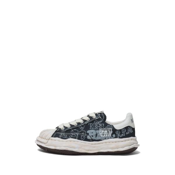 BLAKEY / graffiti printed canvas Low -Top / BLACK ...