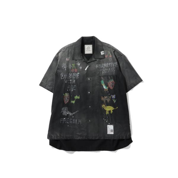 HAND DRAWING H/S SHIRTS / BLACK (J16SH184) MIHARA ...