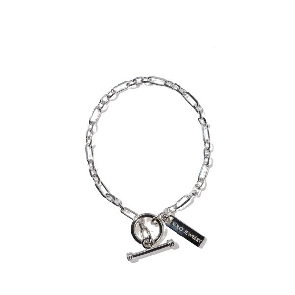 Mix Cut Link Bracelet -3mm- / Silver (XOB120-19) X...