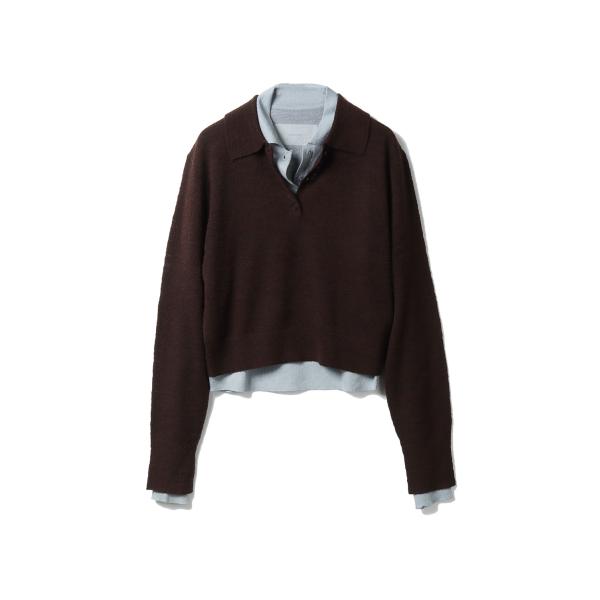Layered  Polo Knit - CHOCOLATE (12610508) Todayful...