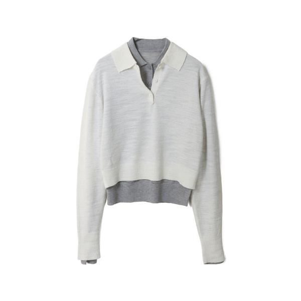 【SALE】Layered  Polo Knit - ECRU (12610508) Todayfu...