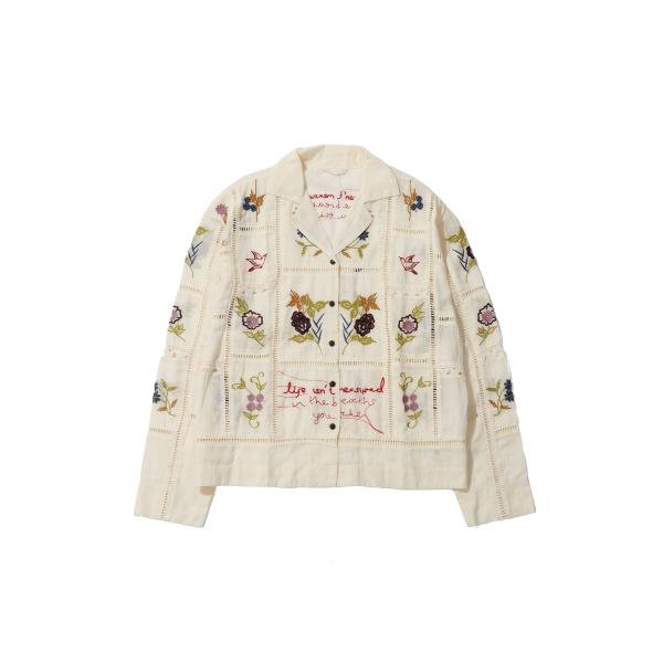 Embroidery Patchwork Shirts - ECRU (12610428) Toda...