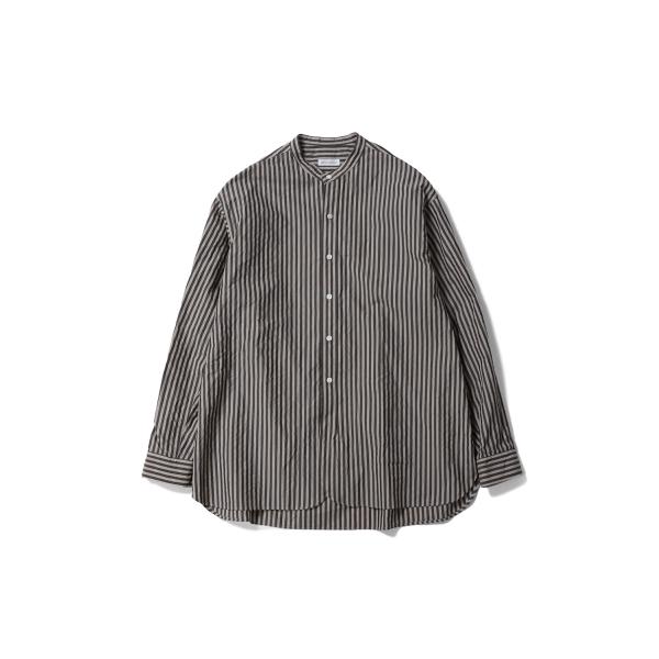 Bumpy Stripe Stand Collar Shirt / INK BLACK / ALMO...