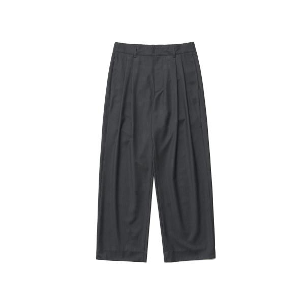 Narrow Stripe Tapered Slacks / HEATHER CHARCOAL (A...