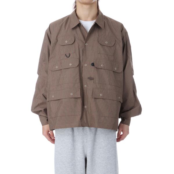 TECH MULTI FISHING POCKET SHIRT L/S - BROWN GRAY (...