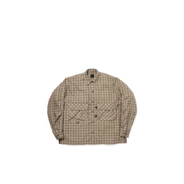 TECH SPORTS OPEN COLLAR SHIRT L/S GREN PLAID - BRO...