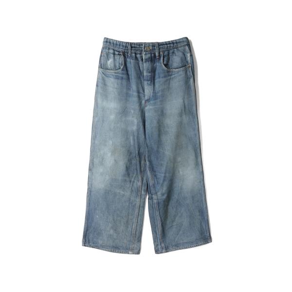 Trompe l'oeil Denim Sweat Pants - Blue (26-1303) T...