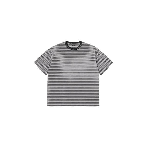 Jacquard Striped S/S Tee - Charcoal (SD26S-CT06) S...