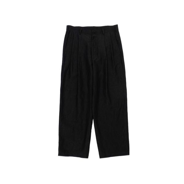 WOOL LINEN 2 TUCK TROUSERS - CHARCOAL (261-60504) ...