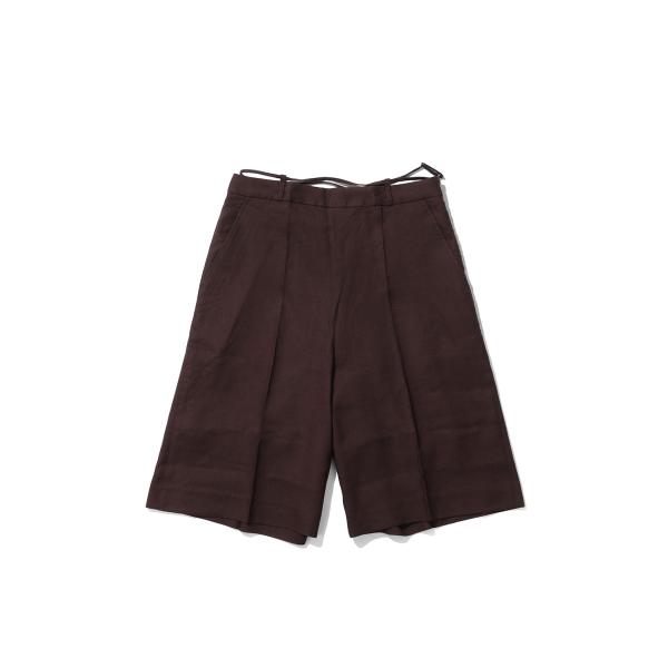 Linen Half Pants - BROWN (62610705) anuke(アンヌーク)