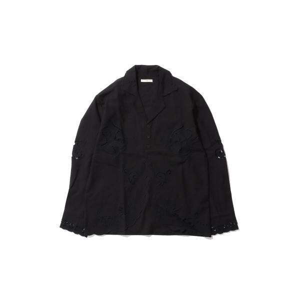 Cutwork Opencollar Shirts - BLACK (62610418) anuke...