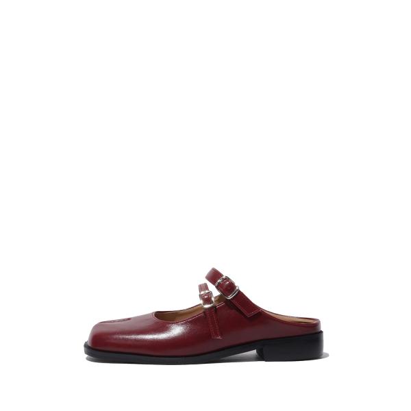 Double Buckle Mule - Burgundy (PAES_20255) PAES(ペイ...