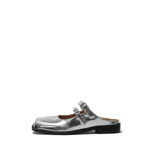 Double Buckle Mule - Silver (PAES_20255) PAES(ペイズ)