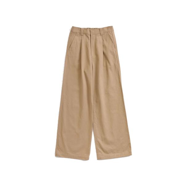 COTTON TWILL WIDE PANTS - 41 BEIGE (26SMSPA07) Shi...