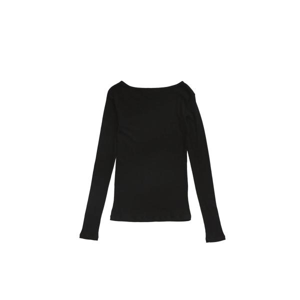 SHEER RIB LONG SLEEVE TEE - 07 BLACK (26SMSCU07) S...