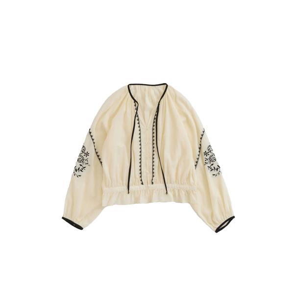 EMBROIDERED BLOUSE - 02 ECRU (26SMSBL09) Shinzone(...