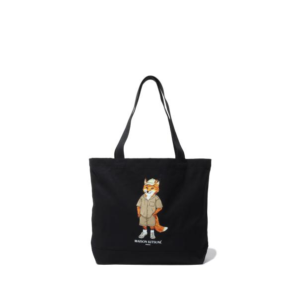 DRESSED FOX TOTE - BLACK (QU05109WW9042) Maison Ki...