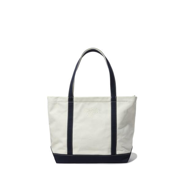 MAISON KITSUNE HANDWRITING LARGE TOTE - ECRU/CLASS...
