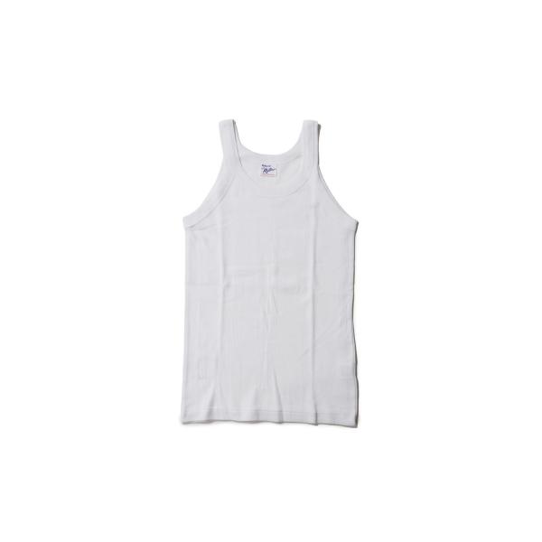Panel ribbed Athletic tank - WHITE (831C) Miller(ミ...
