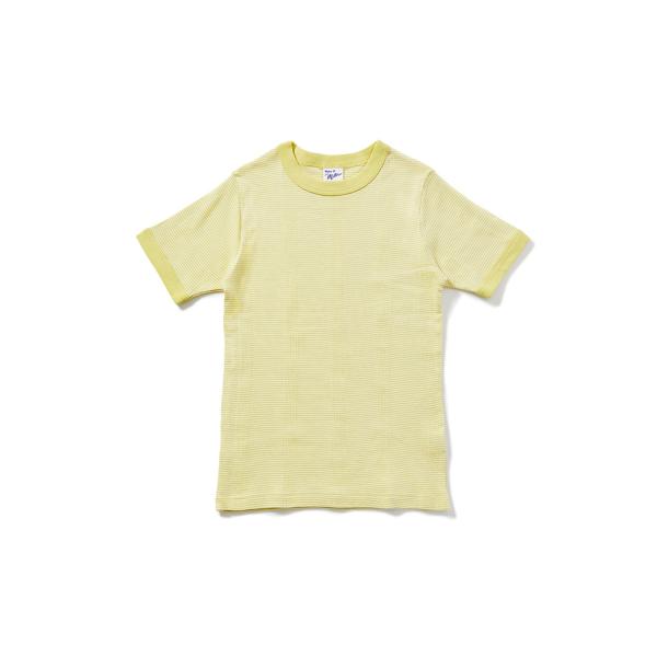 Panel ribbed T-shirt - YEL-WH (849C) Miller(ミラー)