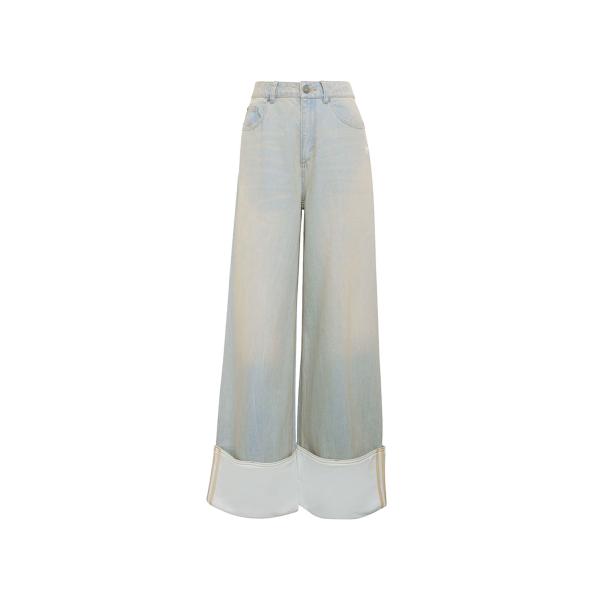 VINTAGE WIDE LEG DENIM - LIGHT DENIM / OFF WHITE (...