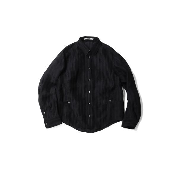 SEMI SHEER LONG SLEEVE SHIRT - BLACK (NF261S01) NV...