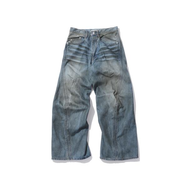 3D TWISTED WIDE LEG JEANS - DIRTY FADED INDIGO (NF...