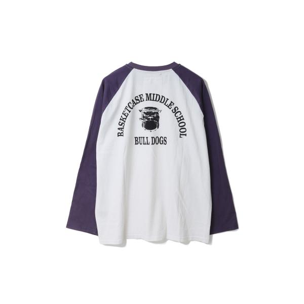 BULLDOG, raglan / PURPLE/WHITE Basketcase(バスケットケース...