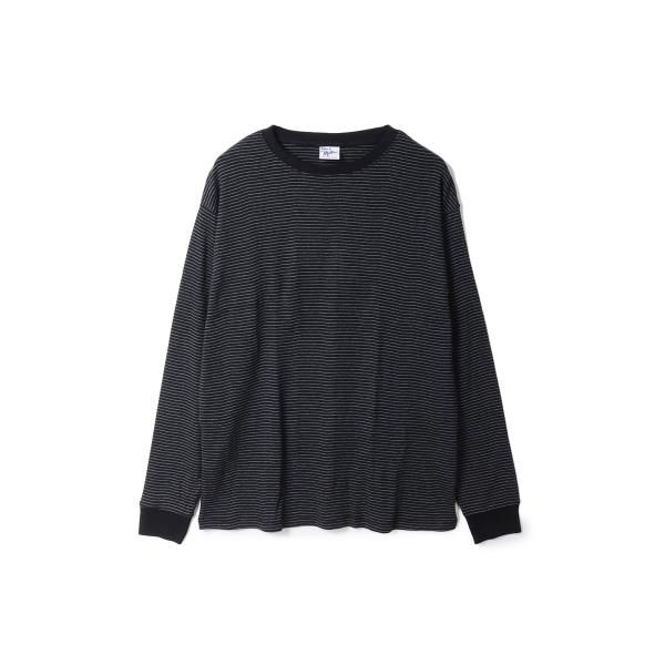 Panel Ribbed L/S Tee - BLACK-GRAY (142C) Miller(ミラ...