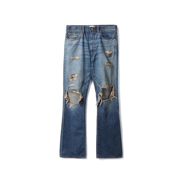 Distressed Slim Bootcut Jeans - INDIGO (G16PT040) ...