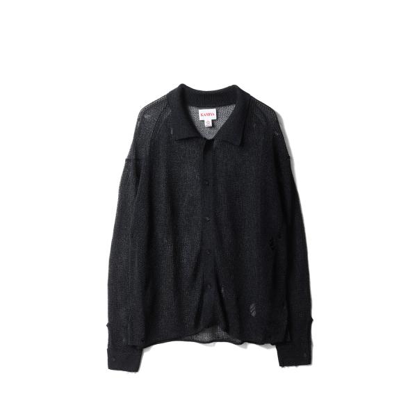 Metallic Knit Shirt - BLACK (G16CD067) KAMIYA(カミヤ)